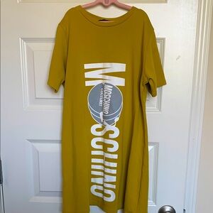 “Moschino” Mustard Graphic Tee Dress by Mango